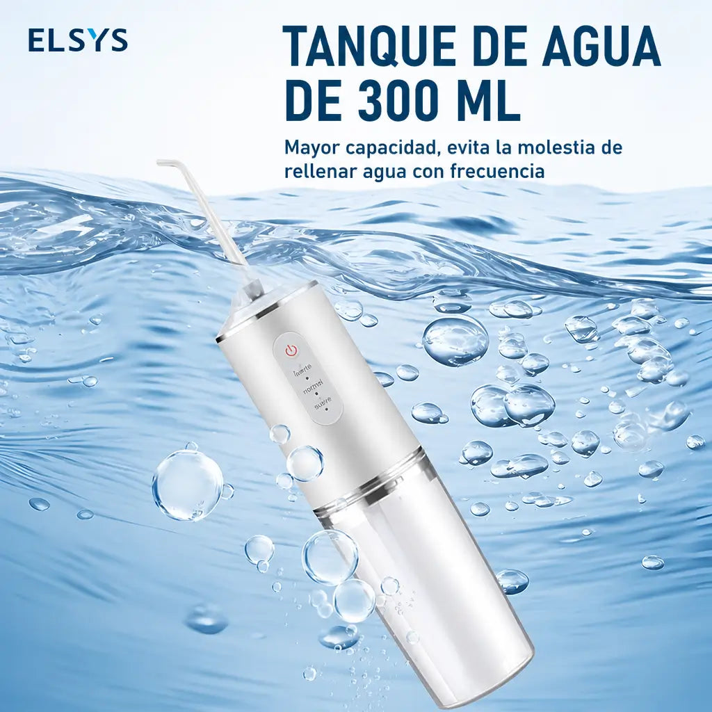 Irrigador bucal portátil recargable con tanque desmontable de 300 ml para limpieza dental diaria y cuidado de encías en adultos