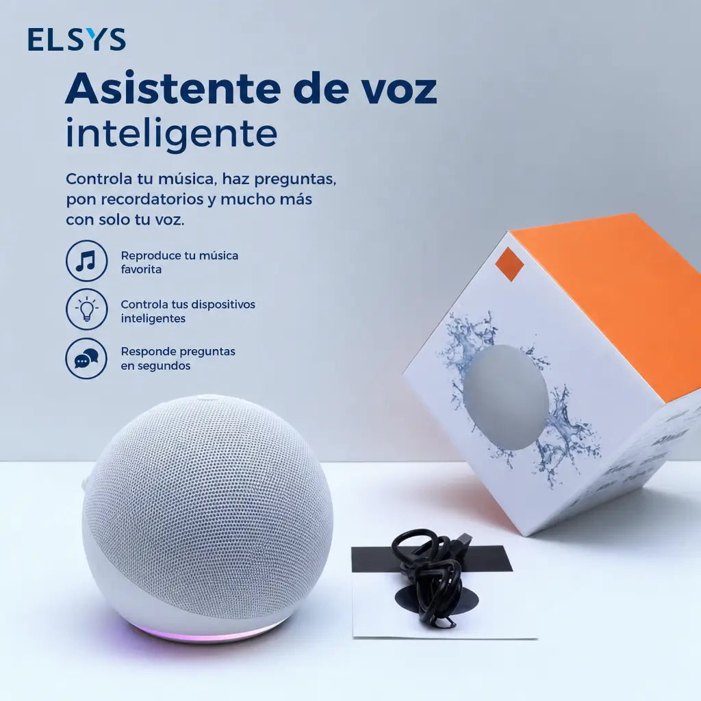 Bocina Bluetooth mini con subwoofer, luz LED y diseño esférico para casa inteligente, viajes y música al aire libre