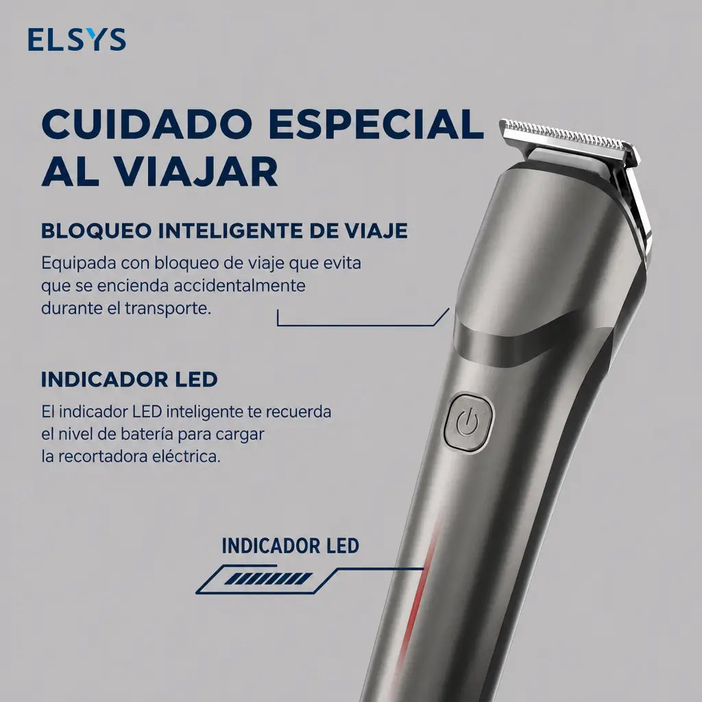 Recortadora eléctrica multifunción resistente al agua con carga USB-C rápida y 4 peines guía para barba, cabello y cuerpo, uso diario y viajes