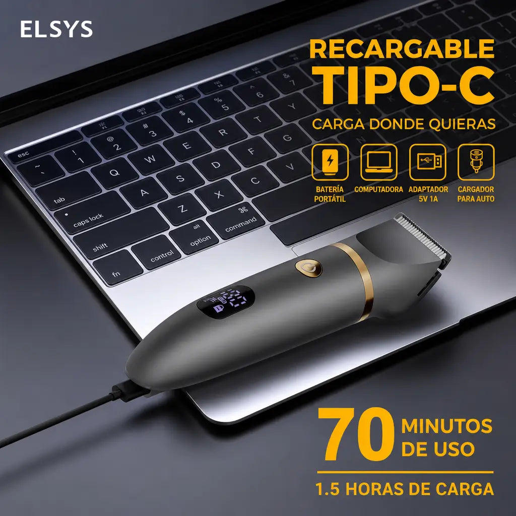 Recortadora corporal 3 en 1 impermeable IPX7 recargable USB-C con cabezales para nariz, cuerpo e ingles, cuidado masculino diario