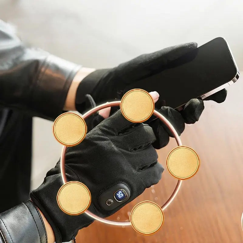 Guantes Térmicos para Pantalla Táctil - Calentadores de Manos Recargables y Portátiles para Ciclismo y Actividades al Aire Libre