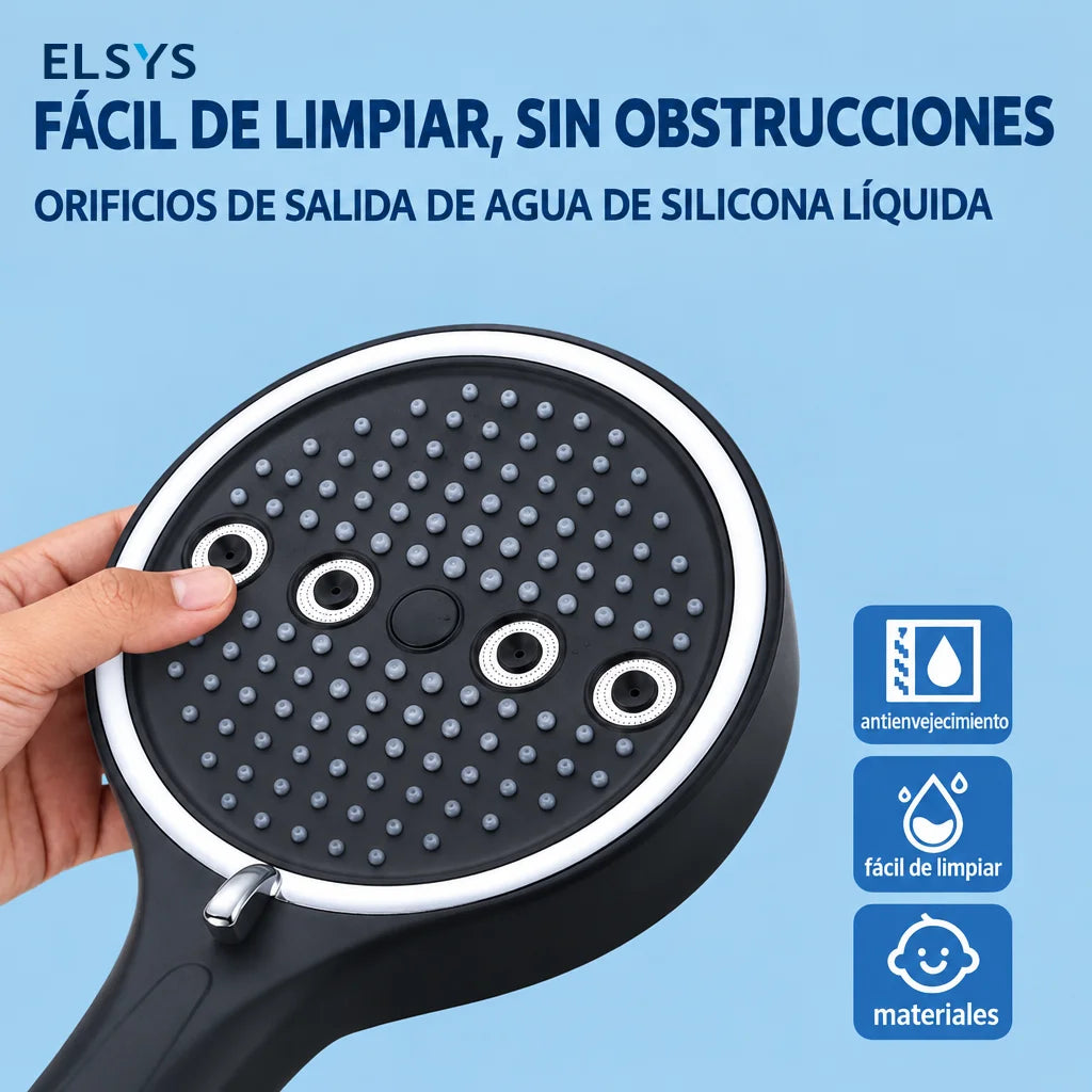 Regadera de mano con 6 modos de chorro y alta presión