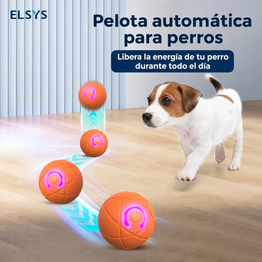 Pelota interactiva vibratoria para perros pequeños y medianos, con luz LED, recargable USB y activación por mordida para juego en casa