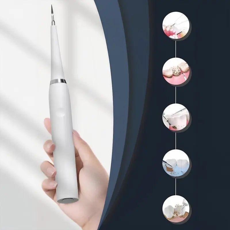 Cepillo de Dientes Eléctrico 2 en 1 para Adultos con Punta Ultrasónica para Eliminar Sarro, Recargable USB