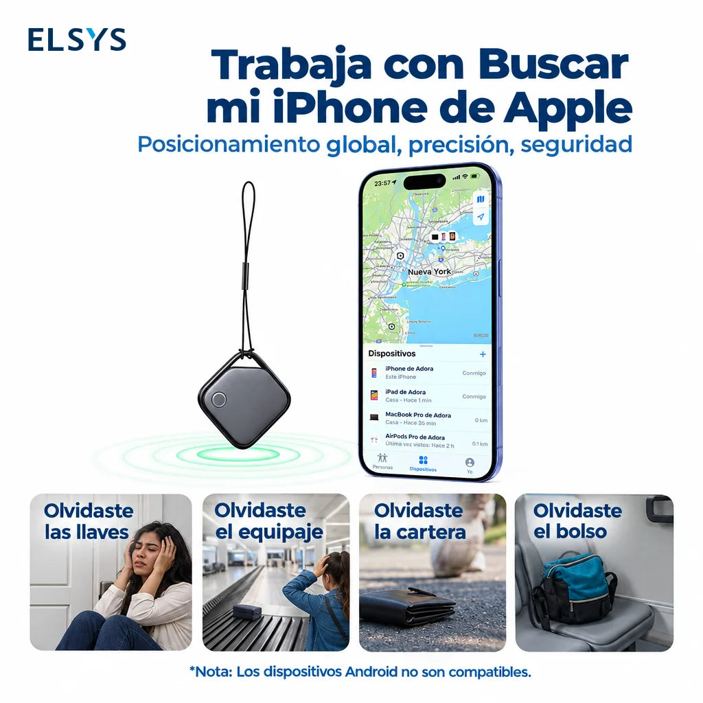 Rastreador Bluetooth con alarma para llaves y maletas
