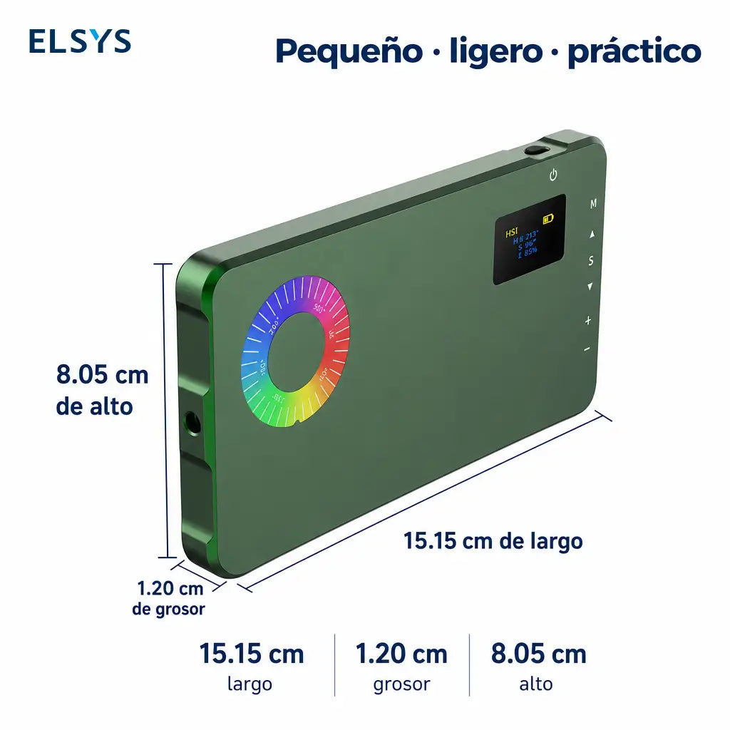 Luz fotográfica RGB recargable por USB 4000mAh compacta para cámara de celular, streaming en vivo y vlogs de viaje creativos diarios