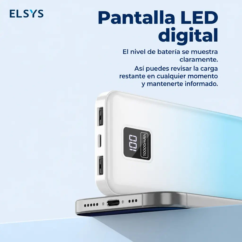 Paquete de 2 power banks 10000mAh con carga rápida 22.5W, 3 puertos y pantalla LED para celular, tablet y viajes diarios