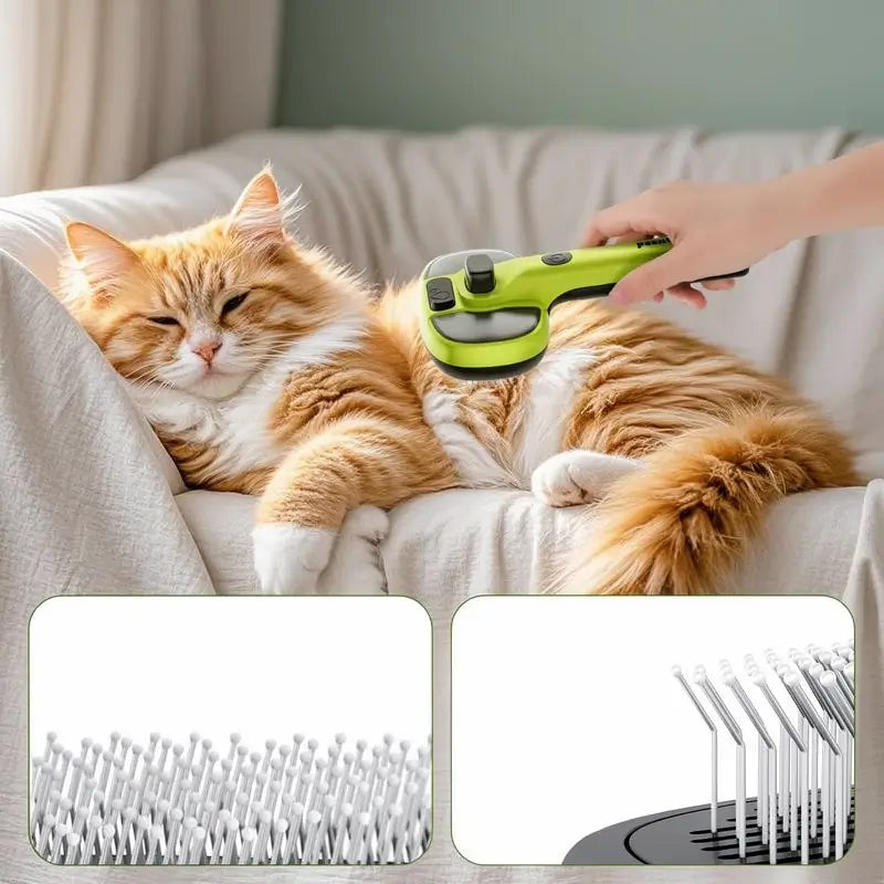 Cepillo con Spray para Mascotas Gatos y Perros – Herramienta de Aseo y Deslanado, Peine Quita Pelos con Botón de Limpieza, Herramienta para Eliminar Pelaje y Recorte