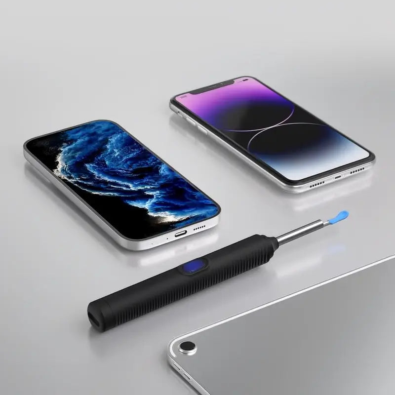 Limpiador de Cerilla con Cámara HD, Kit de Limpieza de Oídos de Silicona con Luces LED, Inalámbrico, Compatible con iPhone y Android, Ideal para Adultos, Niños y Mascotas, Regalo Navideño