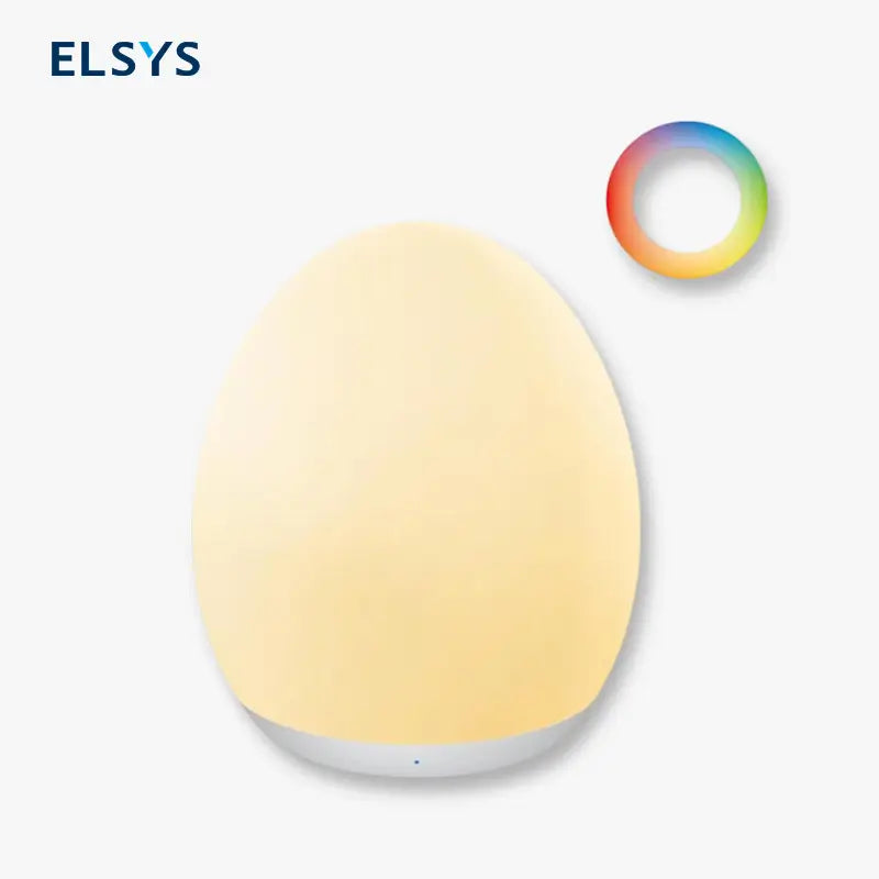 Lámpara de Noche para Niños, Luz de Huevo para Cuarto de Bebé con 7 Colores RGB, Atenuación Continua y Control Táctil Recargable
