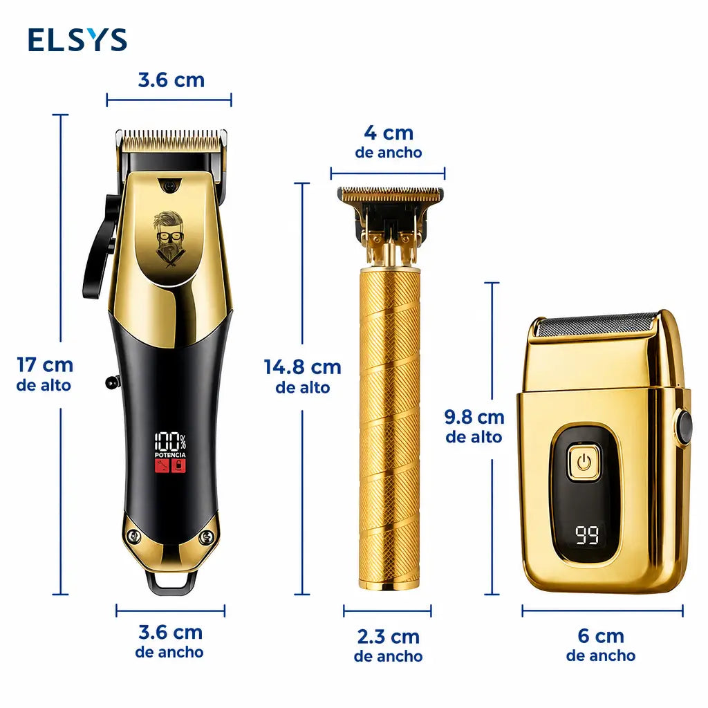 Kit de cortadora y recortadoras para hombre con carga USB, pantalla LCD y cuchillas ajustables para cortes en casa o barbería