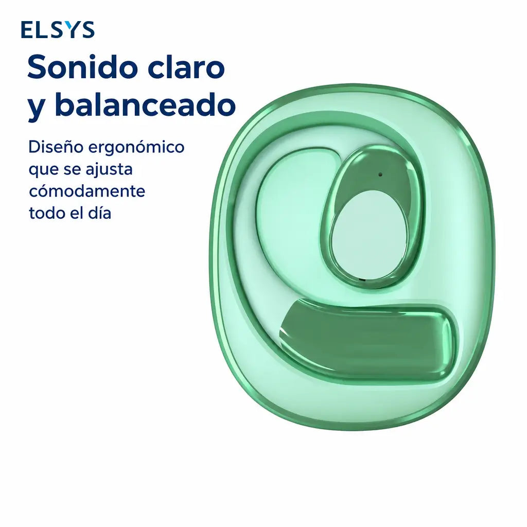 Audífonos Bluetooth 5.4 open ear con gancho, carga rápida y resistencia IPX5 para deporte, llamadas y trayectos diarios sin cables