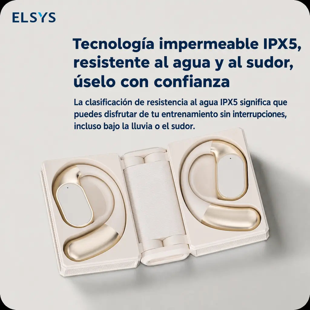 Audífonos inalámbricos open-ear Bluetooth 6.0 con gancho ergonómico, ENC y batería de 100 h para deporte, trabajo y viaje
