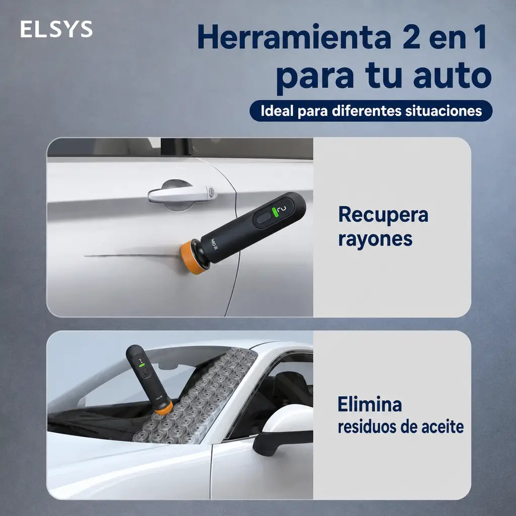 Pulidora inalámbrica para auto 12000RPM 3 en 1, repara rayones ligeros y elimina película grasa del parabrisas para una visión más clara