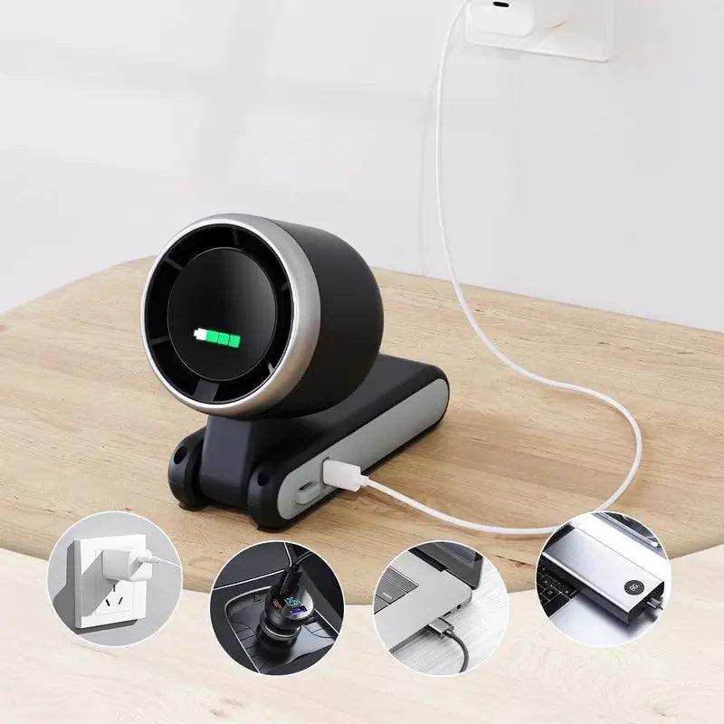 Ventilador Turbo Portátil de Mano, 5 Velocidades, Batería de 4000mAh, Hasta 10 Horas de Uso, Mini Ventilador Recargable 3 en 1 con Tecnología Air Turbo para Viajes y Actividades al Aire Libre