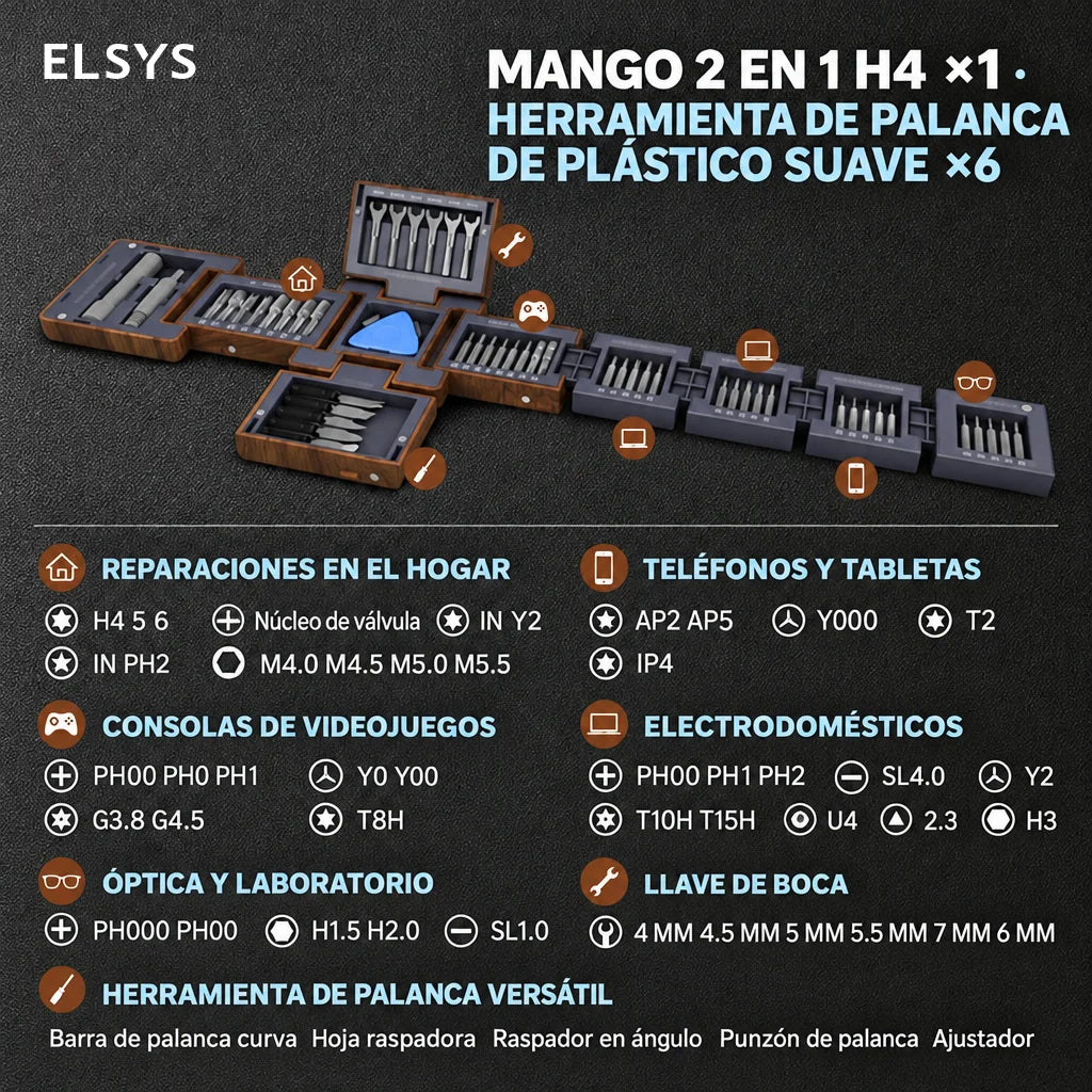 Desarmadores de precisión 55 en 1 con estuche magnético
