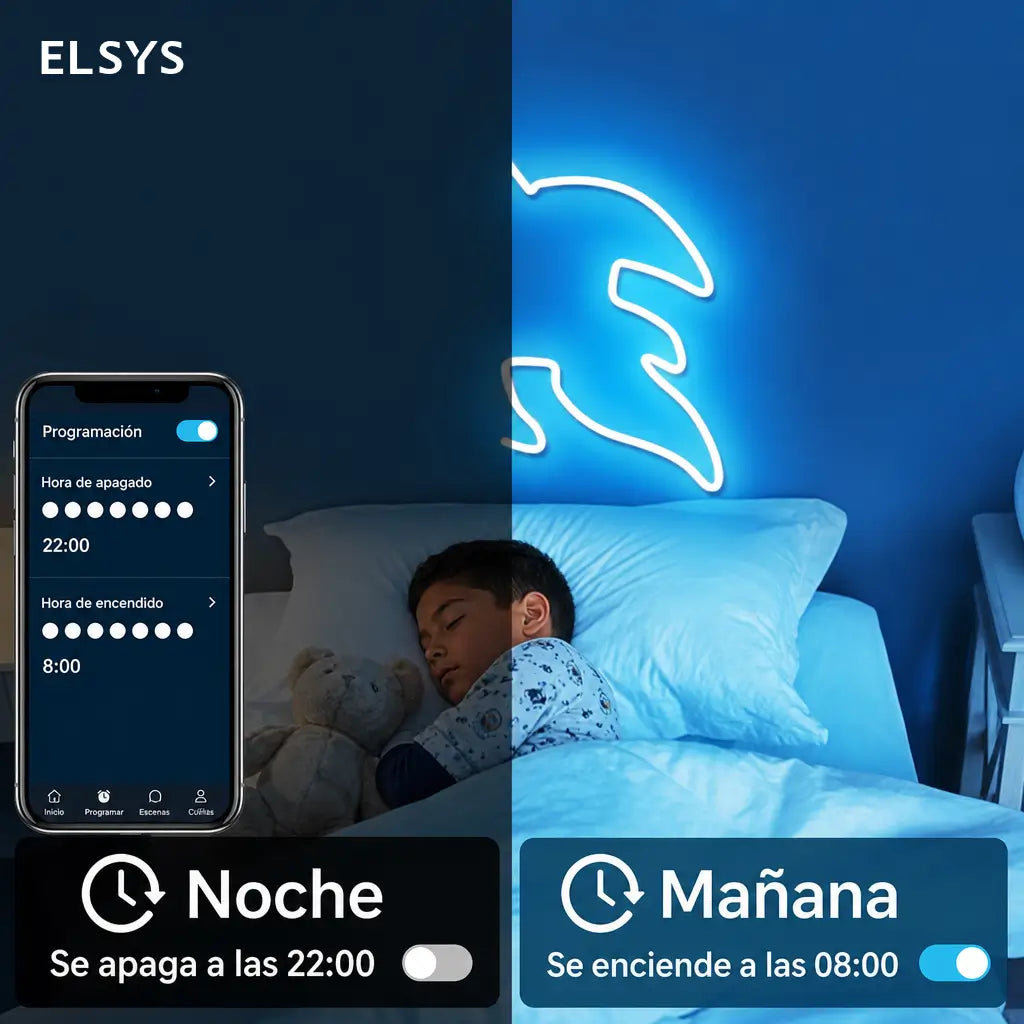 Tira LED neón RGB flexible con sincronización musical, IP67 y control por app para decoración en recámaras, setup gamer y exteriores