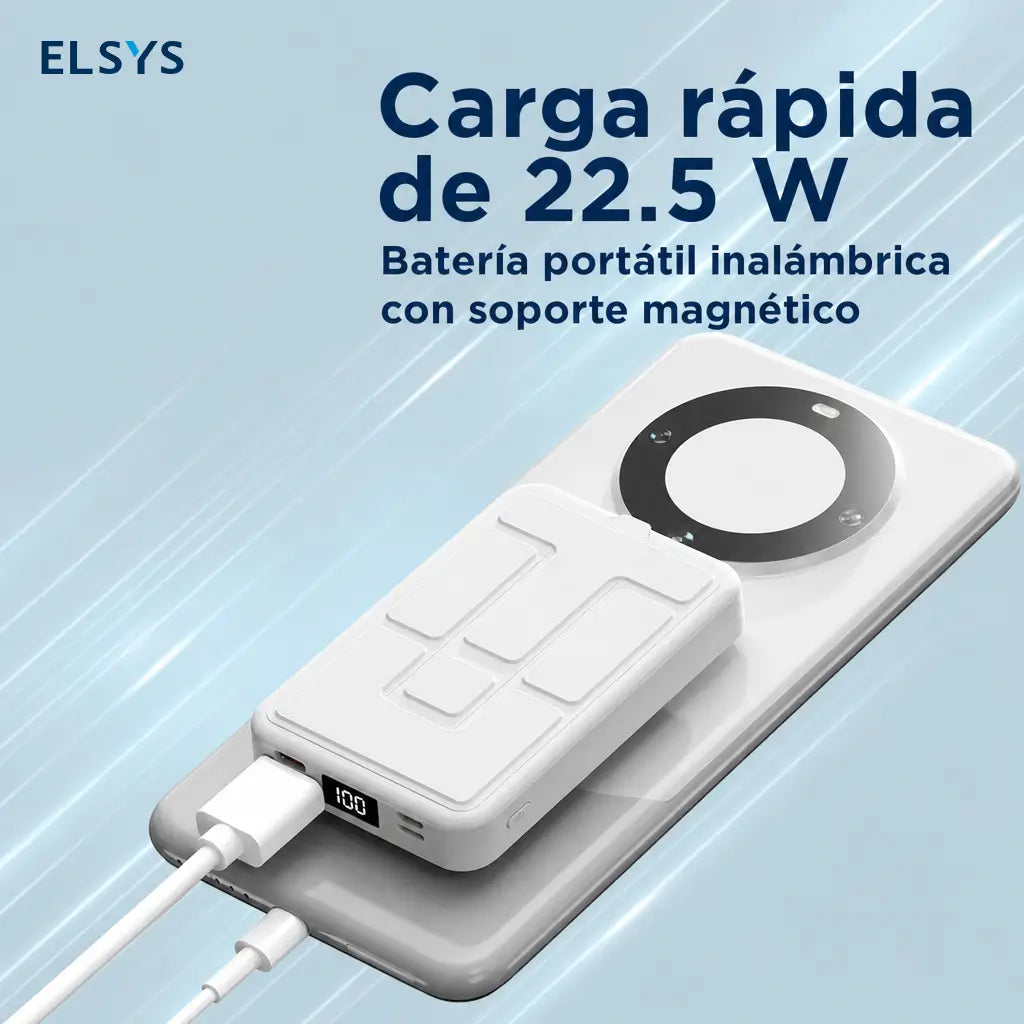 Cargador portátil magnético 10000 mAh con carga inalámbrica, LED digital y soporte horizontal para iPhone 12 a 16 sin cables para uso diario