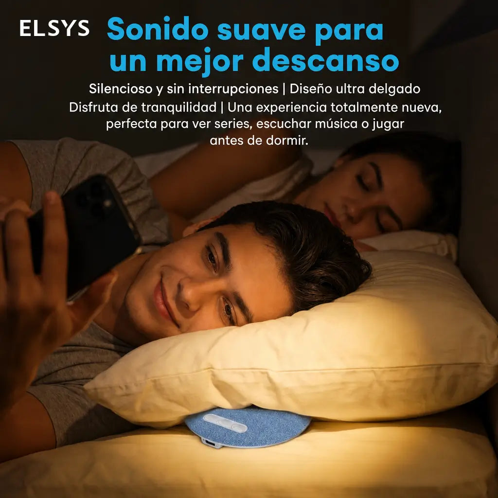 Bocina Bluetooth para almohada S-1 ultradelgada con ruido blanco y temporizador para dormir sin audífonos cómodamente