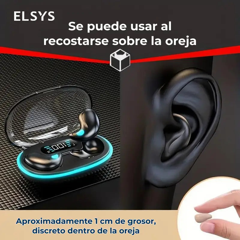 Audífonos Inalámbricos Invisibles para Dormir con Bluetooth y Cancelación de Ruido, Ideales para Correr, Gym, Gaming, Regalo y Uso Diario