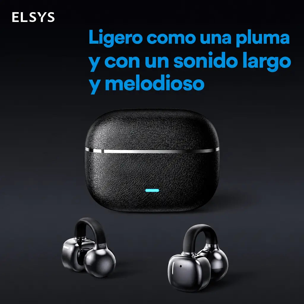 Audífonos inalámbricos de clip Bluetooth 6.0 con ajuste seguro, sonido panorámico y resistencia IPX5 para deporte y llamadas en celular