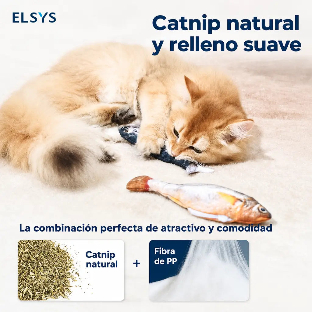 Set de 3 peces interactivos para gato con sensor de movimiento, catnip y carga USB para juego activo diario sin aburrimiento