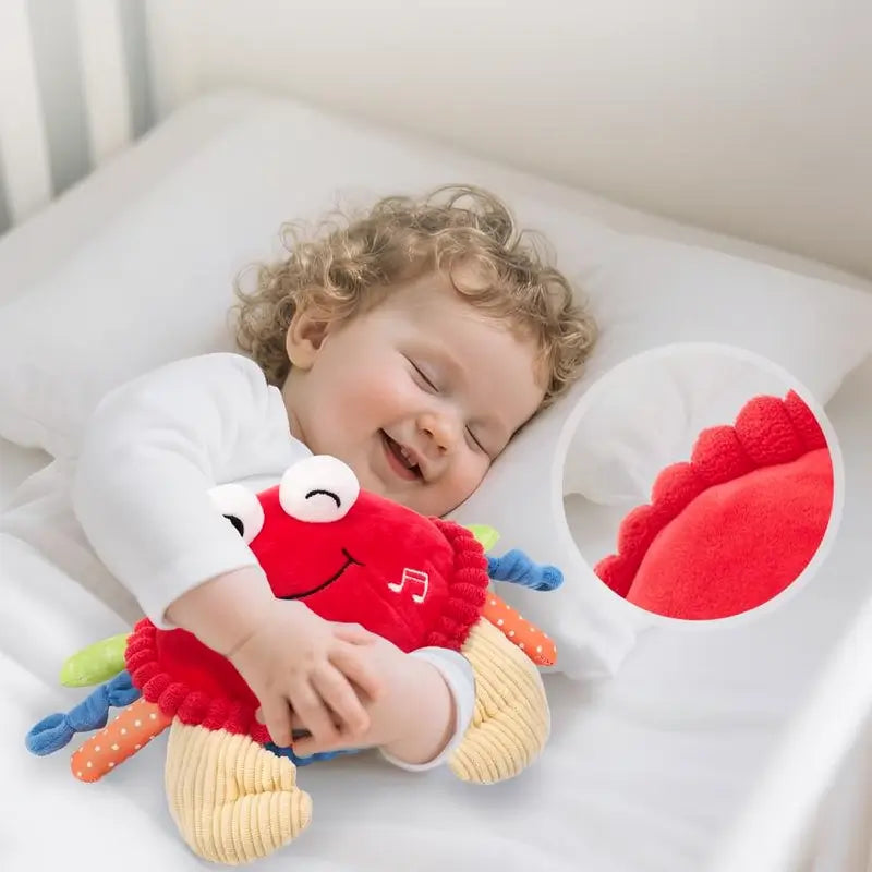 Cangrejo de Peluche Musical para Bebé - 48 Canciones y Función de Repetición - Juguete para Gatear con Movimiento y Sonido - Juguete Sensorial para Niños de 0 a 12 Meses