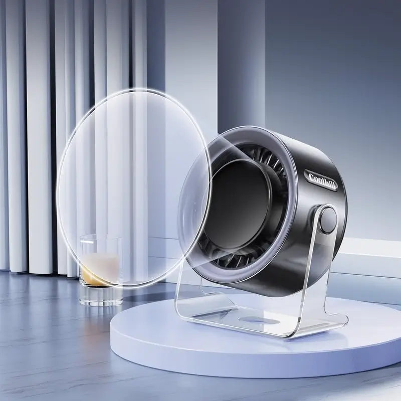 Ventilador de Escritorio Turbo Portátil para Oficina y Viajes con Pantalla Digital de 100 Velocidades Silencioso con Batería Recargable y Doble Modo de Ajuste