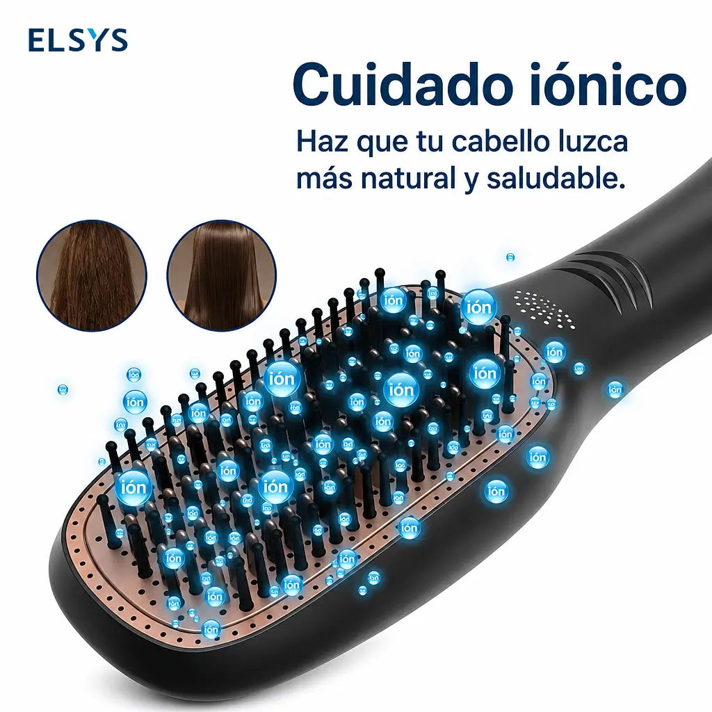 Cepillo secador y alisador 3 en 1 de 1200 W con ajustes de calor para cabello lacio y suave en casa sin complicarte