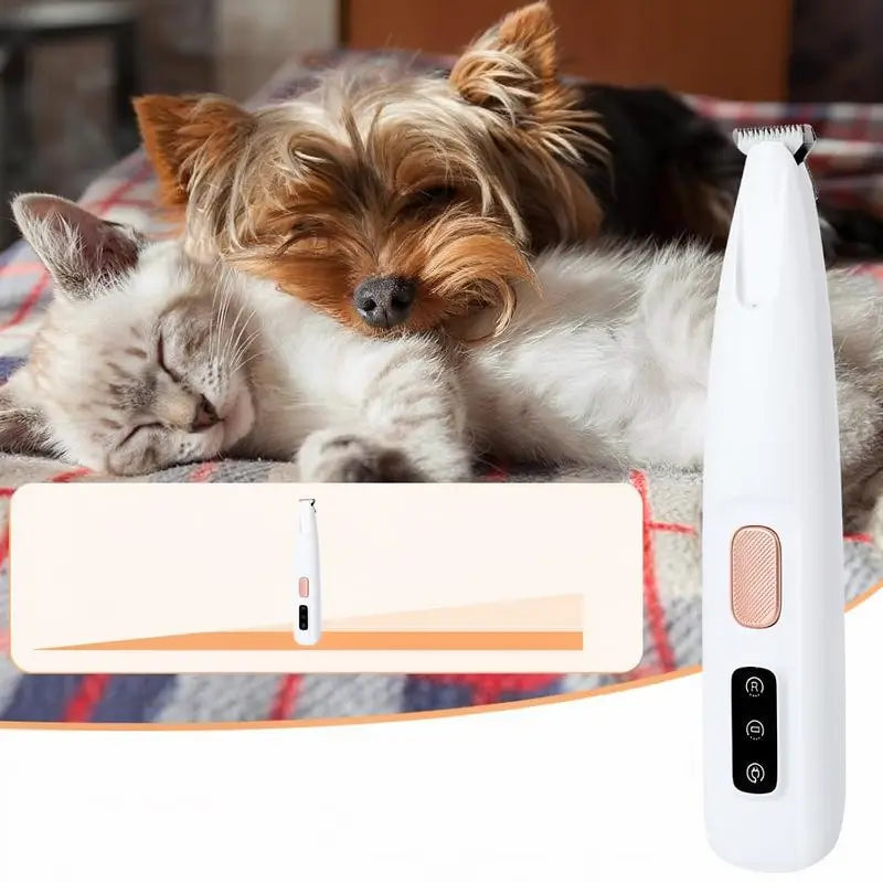 Recortadora de Pelo para Patas de Perro con Luz LED, Rasuradora Eléctrica para Mascotas con Pantalla LED, Cortapelos Silencioso e Impermeable para Perros y Gatos