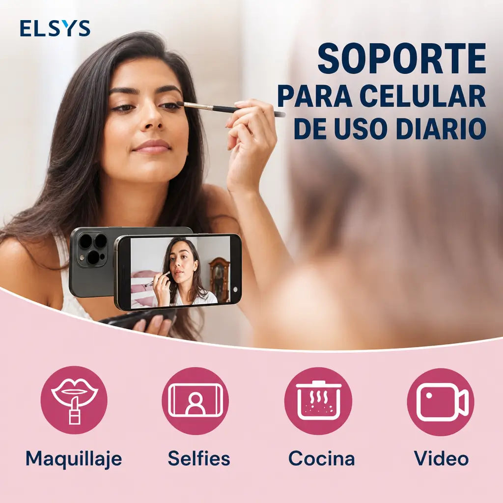 Soporte para celular de auto compatible con fundas gruesas, brazo extensible y gancho metálico para ventilación, tablero o parabrisas