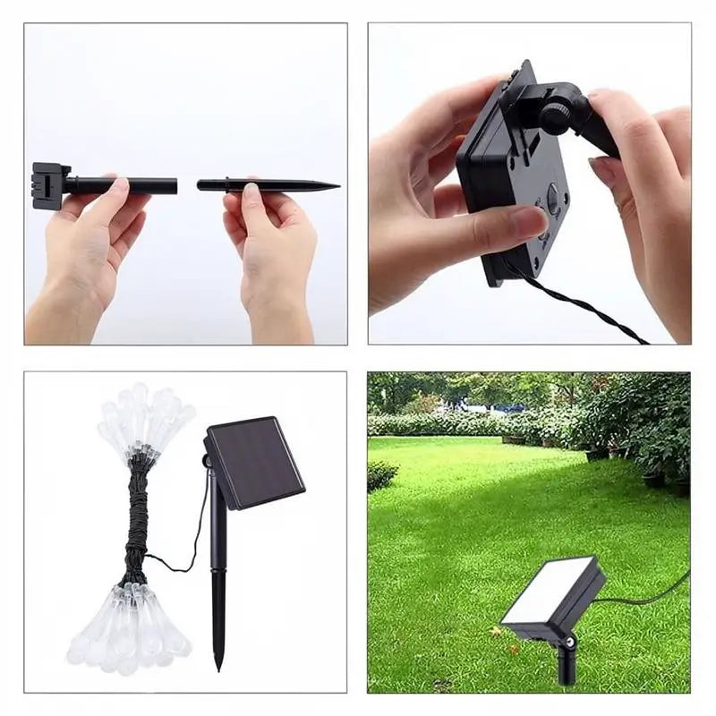Serie de Luces LED Solares para Exterior de 3m con 20 LEDs, Impermeable IP65, 8 Modos de Iluminación para Jardín y Terraza (Color Surtido)