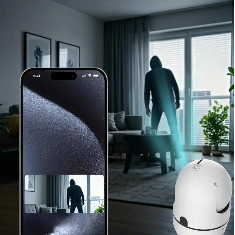 Cámara de Seguridad WiFi Inteligente 2MP/3MP con IA, Giro e Inclinación, Detección de Humanos, Audio de 2 Vías, Visión Nocturna IR, IP64, Blanca