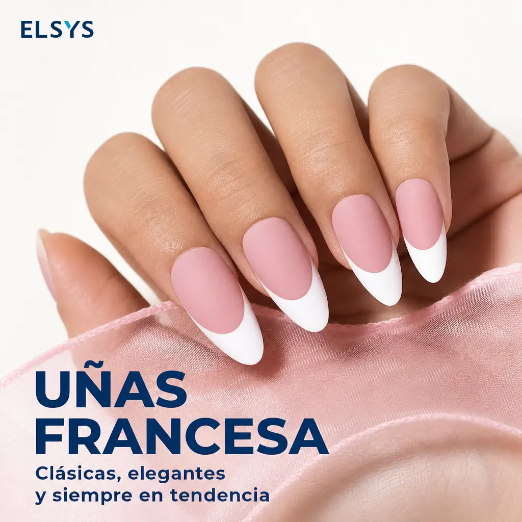 Kit de uñas press on francesas de gel suave, 154 piezas con lámpara mini para manicura francesa DIY en casa hasta 28 días
