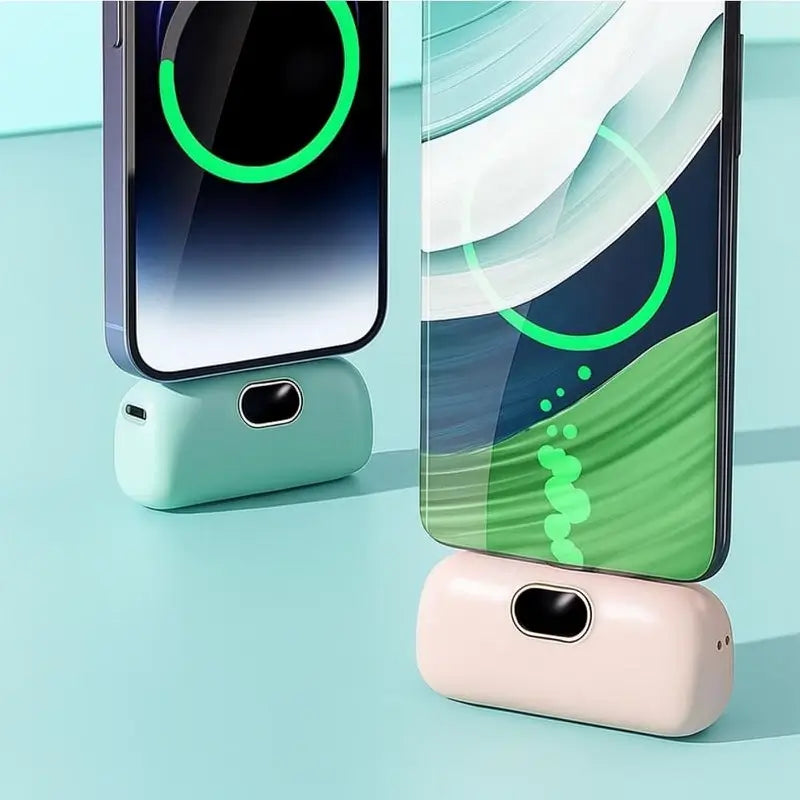 Mini Power Bank de 5000mAh con Carga Rápida de 22.5W, Batería Portátil con Pantalla Digital y Dos Puertos (USB-C y USB-A), Diseño Compacto y Ligero para Viajes