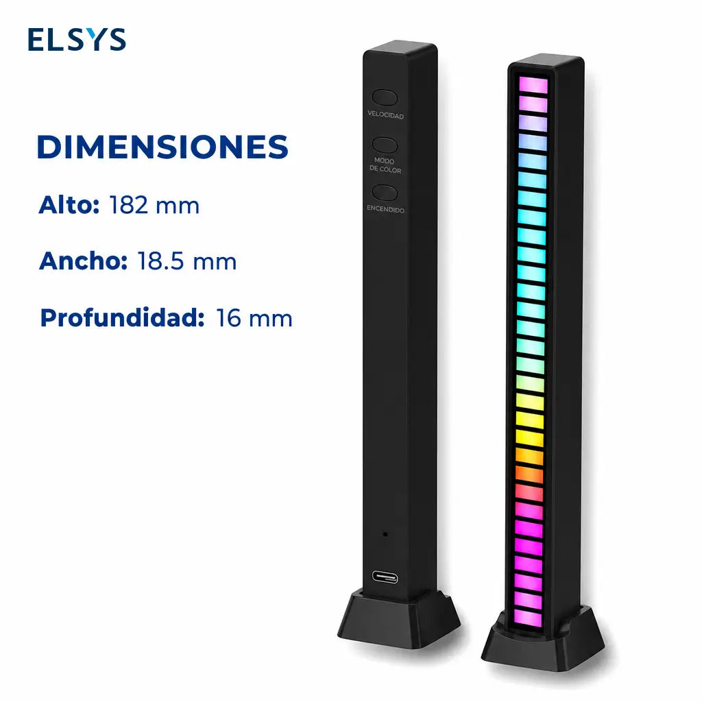 Luz LED RGB rítmica con control por app y USB-C para gaming, fiestas, auto y escritorio con sonido sincronizado portátil recargable