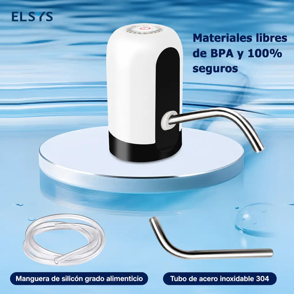 Dispensador eléctrico de agua recargable USB para garrafones de 2 a 5 galones, con botón único para cocina y camping