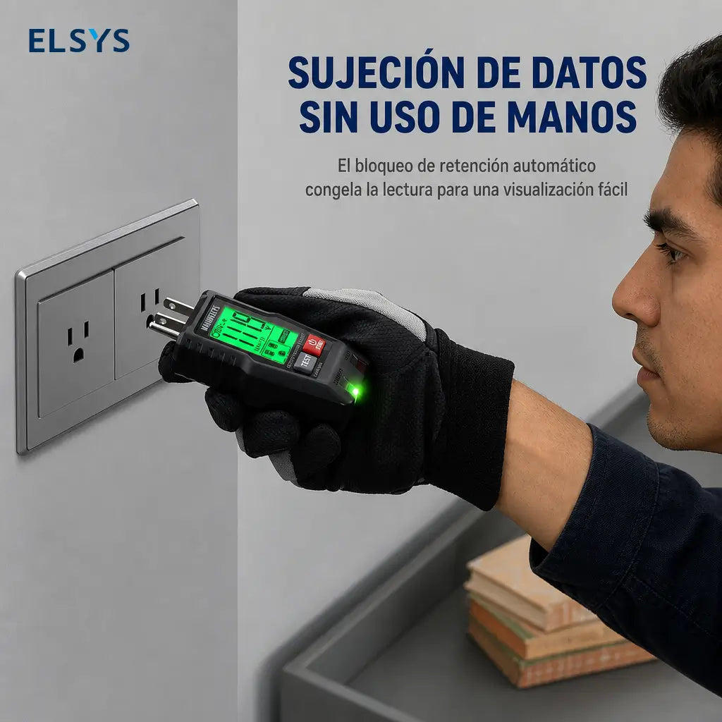 Probador de contactos GFCI con pantalla LCD, detector de fallas de cableado para tomas 110V/120V en casa y mantenimiento eléctrico seguro