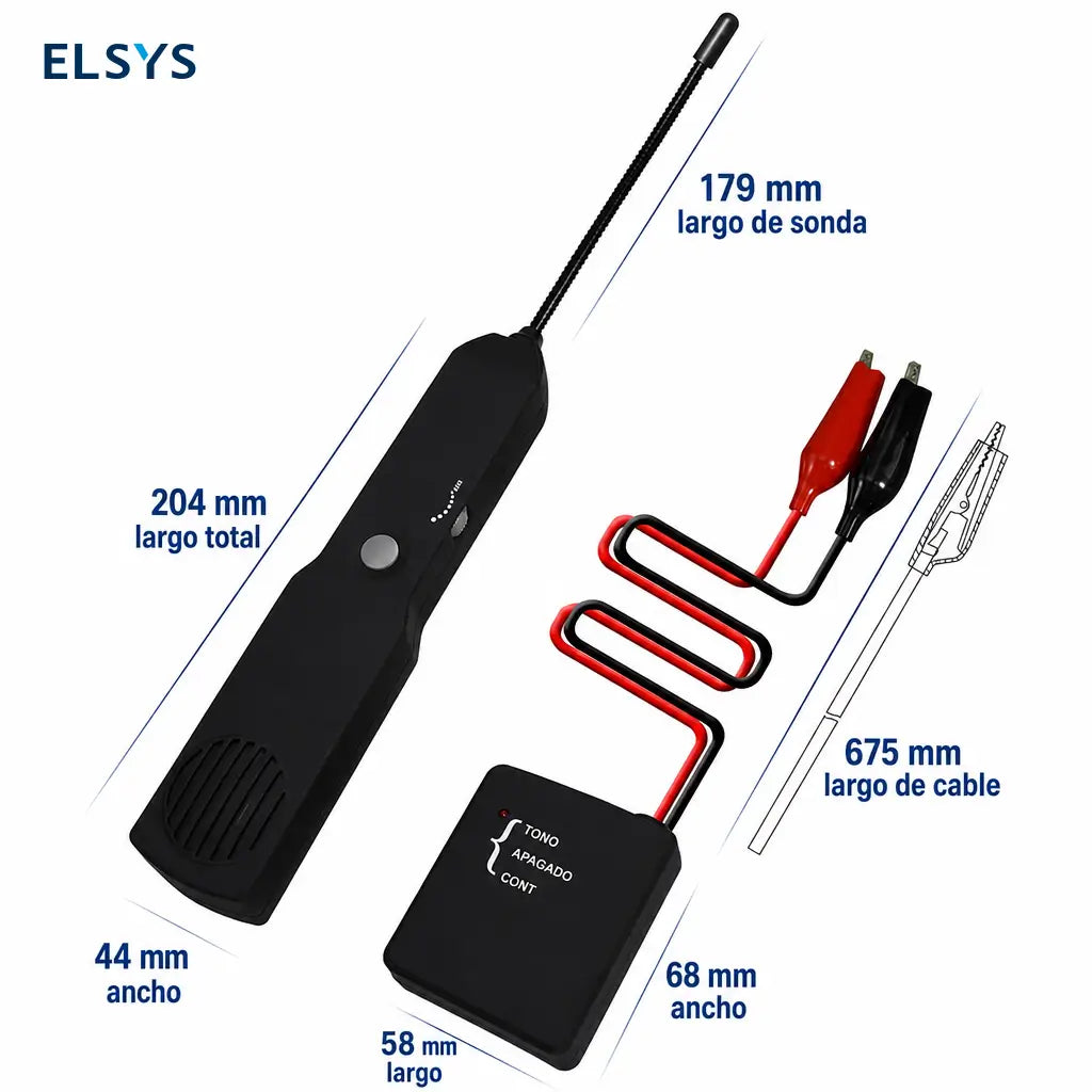 Probador de circuitos automotrices DC <42V con detector de cortos y cables abiertos para diagnóstico rápido y reparación eléctrica de autos
