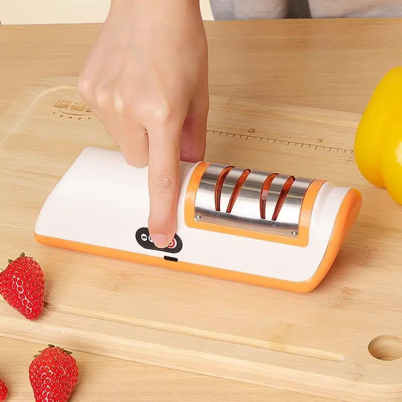 Afilador de Cuchillos Eléctrico Recargable USB, Ángulo Ajustable para Afilado y Pulido de Herramientas de Cocina