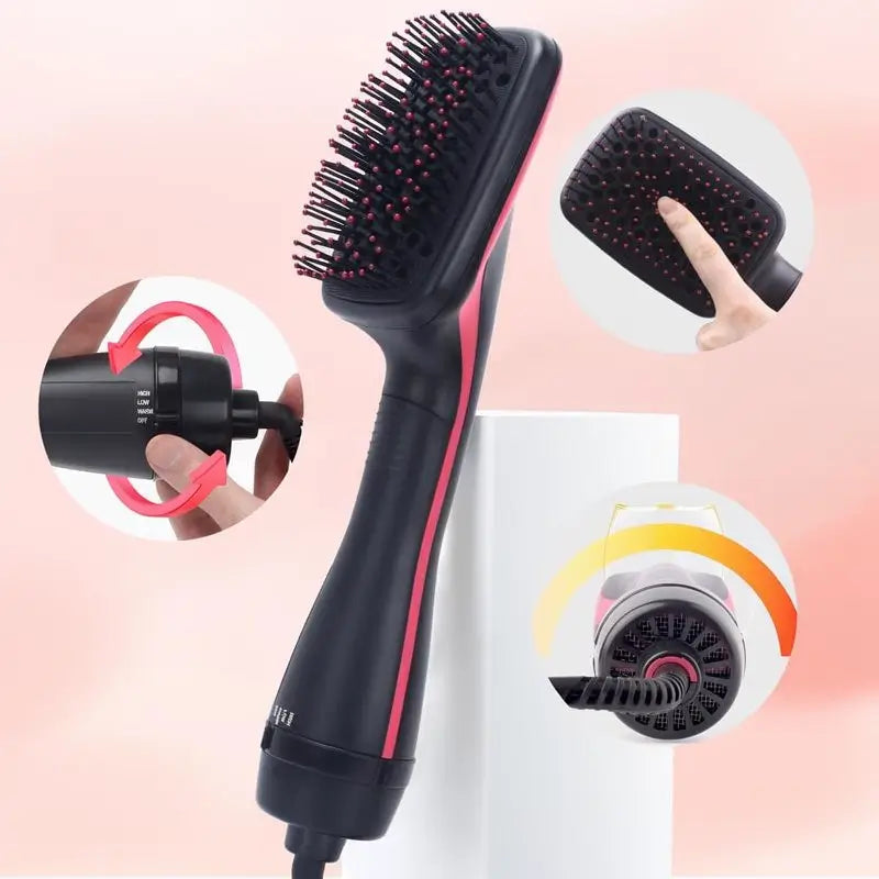 Cepillo de Aire Caliente Multifuncional, Alaciadora Automática con Iones Negativos, Herramienta de Estilismo Profesional para Hogar y Salón, Estilizado Diario de Cabello