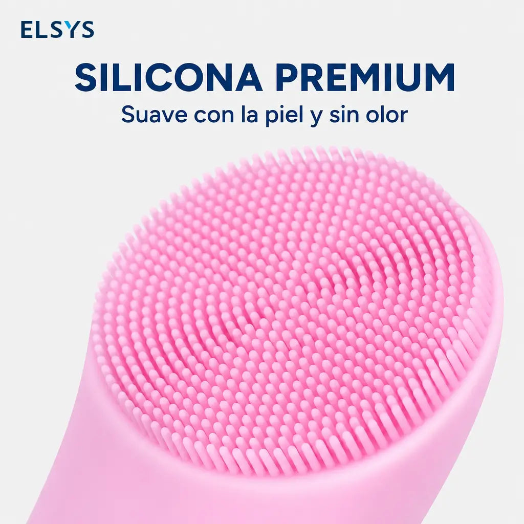 Cepillo facial eléctrico de silicón con calor 40°C y 5 vibraciones para limpieza profunda y exfoliación diaria en todo tipo de piel