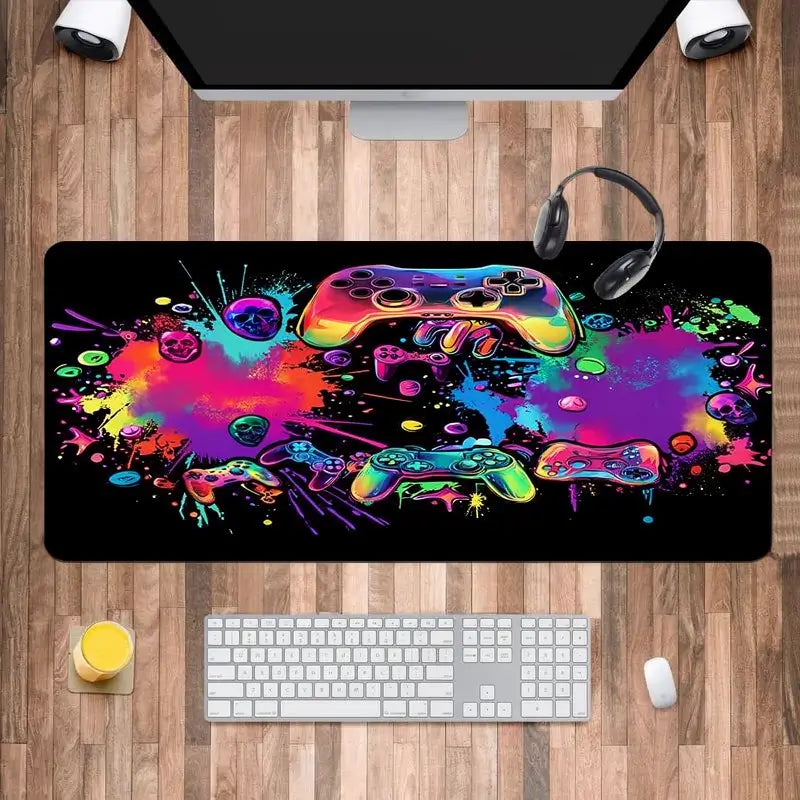 Mouse Pad Gamer Grande, Tapete para Mouse Acolchado Reactivo a Luz UV, Base de Goma Antiderrapante