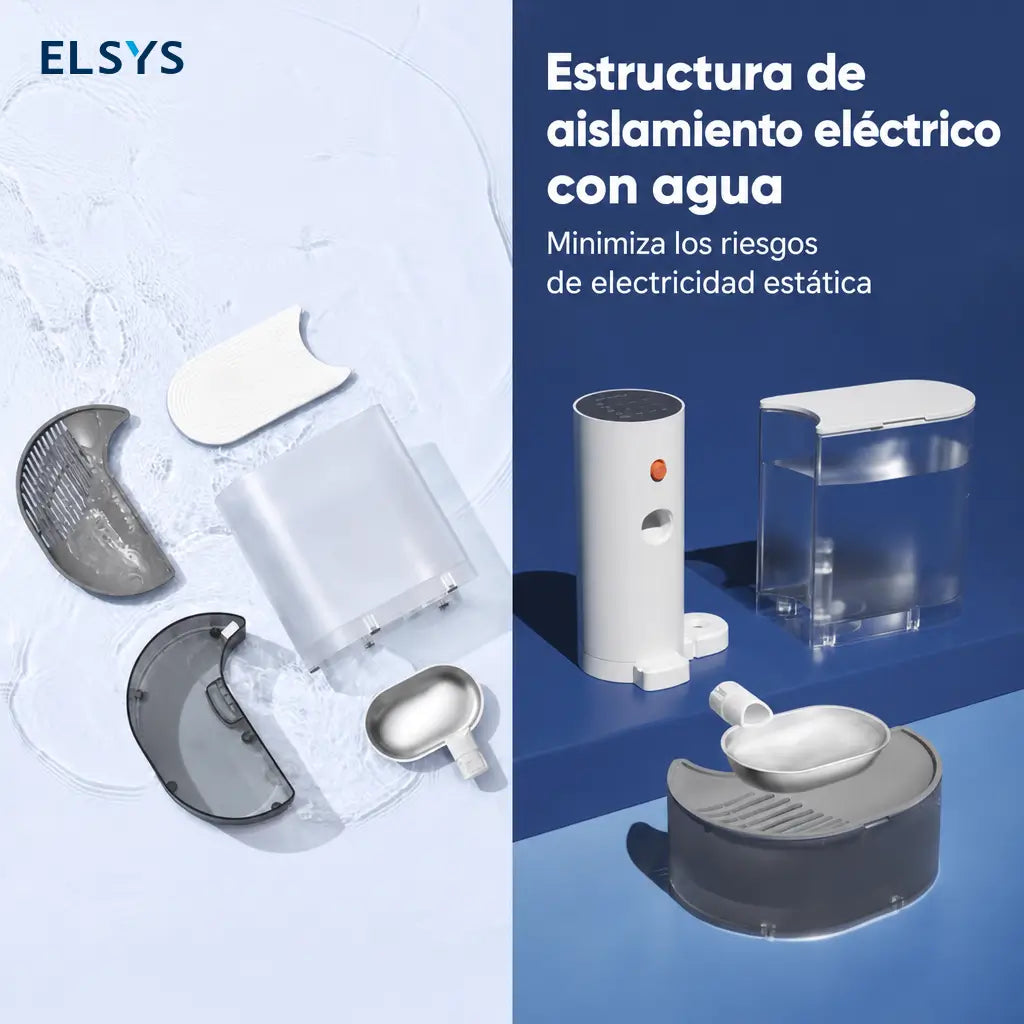 Fuente de agua automática para gatos y perros pequeños, 3.5 L, inalámbrica con tazón de acero y autorrelleno inteligente sin filtros
