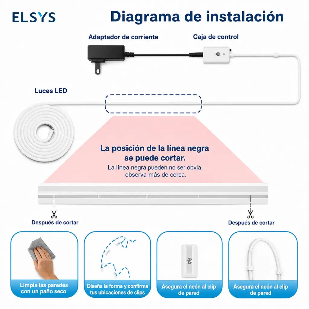 Tira LED neón RGB flexible con sincronización musical, IP67 y control por app para decoración en recámaras, setup gamer y exteriores
