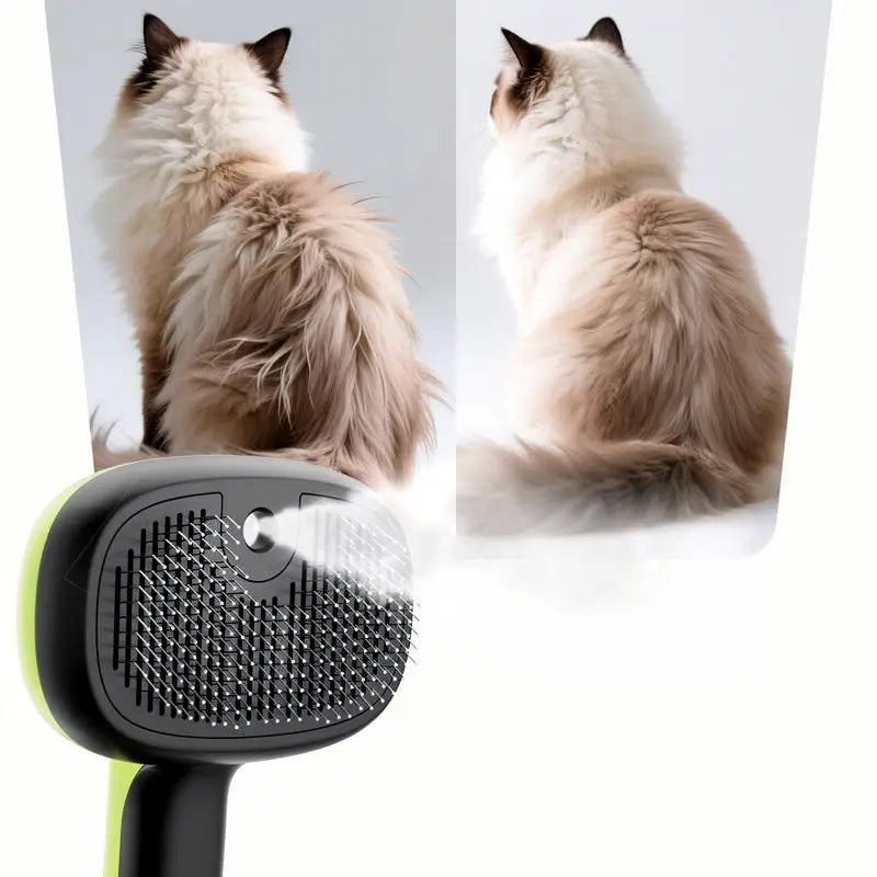 Cepillo con Spray para Mascotas Gatos y Perros – Herramienta de Aseo y Deslanado, Peine Quita Pelos con Botón de Limpieza, Herramienta para Eliminar Pelaje y Recorte