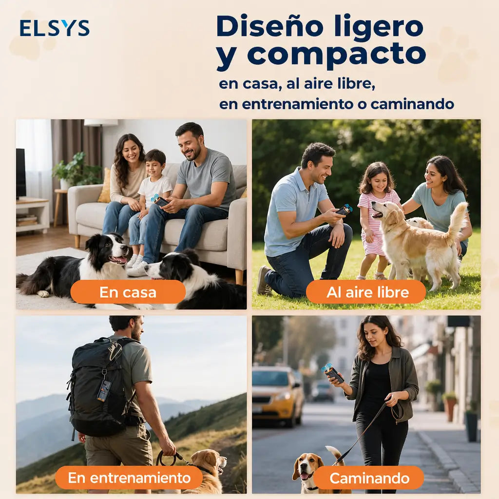 Dispositivo ultrasónico recargable USB-C para entrenar perros, con pantalla HD, linterna LED y control de ladridos sin collar en casa y paseos