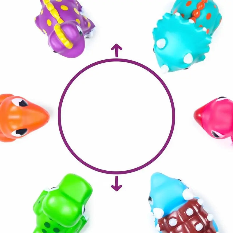 Juguetes de Baño de Dinosaurios con Luz, Paquete de 6 | Juguetes Activados por Agua que Cambian de Color | Juguetes Blandos y Exprimibles para Bebés y Niños | Luces Sensoriales para Tina Libres de Moho