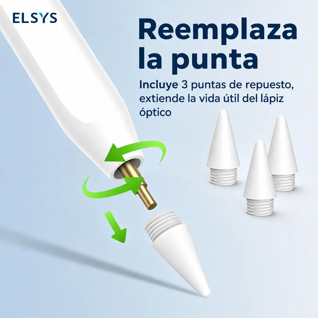 Stylus compatible con iPad 2018-2026, sensibilidad a inclinación y punta 1.5 mm para escribir, dibujar y estudiar cómodo sin interrupciones diarias