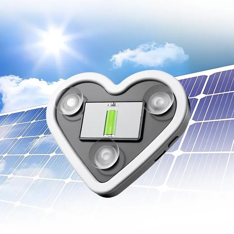 Luz LED Solar de Neón en Forma de Corazón para Pilar C, Decoración Inalámbrica para Interior de Auto, 9.57mm x 8.42mm x 15.36mm, Diseño Moderno